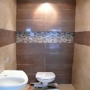 in wall storage shelf tiled