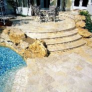 travertine steps patio
