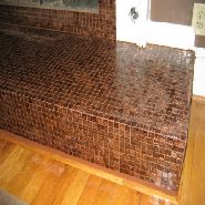 glass mosaic fireplace 