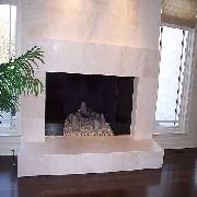 limestone fireplace